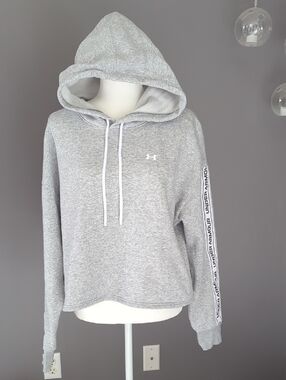 Under Armour Light Gray Women's Hoodie with Branded Sleeve Tape
